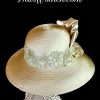Antique Metallic Gold Satin Designer Fashion Women's Hat Church Wedding Formal Hats