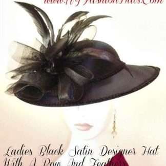 Avant Garde Black Satin Fashion Hat