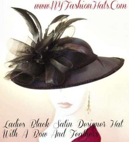 Avant Garde Black Satin Fashion Hat