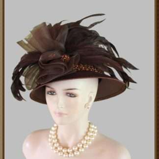 Avant Garde Brown Satin Haute Couture Hat