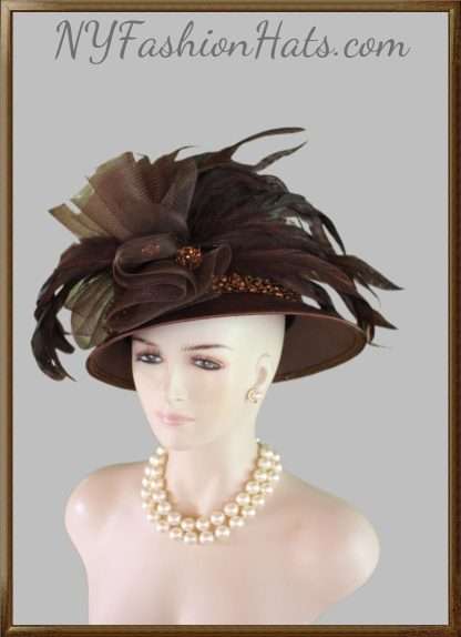 Avant Garde Brown Satin Haute Couture Hat