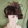 Avant Garde Brown Satin Haute Couture Hat
