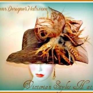 Avant Garde Brown Tiger Cheetah Feather Hat