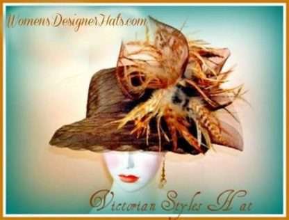 Avant Garde Brown Tiger Cheetah Feather Hat