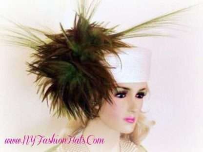 Avant Garde Luxurious Feather Pillbox Hat