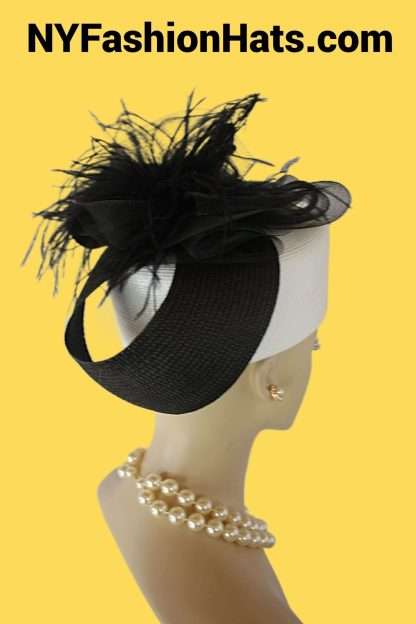 Haute Couture Formal Black White Dress Hat Women