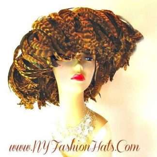 Black Mustard Yellow Haute Couture Luxury Black Pillbox Designer Hat