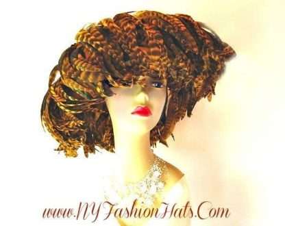 Black Mustard Yellow Haute Couture Luxury Black Pillbox Designer Hat