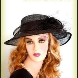 Black Or Ivory Straw Designer Hat For Spring Or Summer Time 7kgj