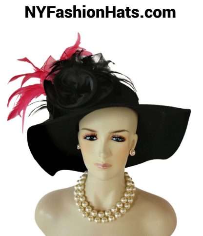 Black Pink Haute Couture Hat Women