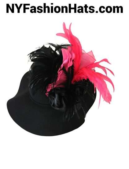 Black Pink Haute Couture Hat Women