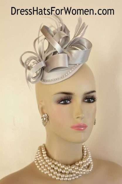 Metallic Silver Wedding Bridal Hat