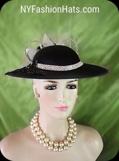 Gray Sinamay Straw Formal Hat