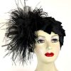 Black Sinamay Straw Cloche Flapper Vintage Wedding Bridal Cocktail Pillbox Hat