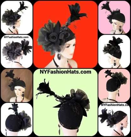 Black Winter Wool Cloche Avant Garde Luxury Hat