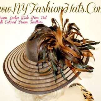 Brown Kentucky Derby Hat With Feathers