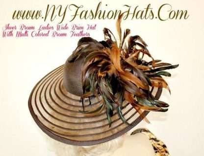 Brown Kentucky Derby Hat With Feathers