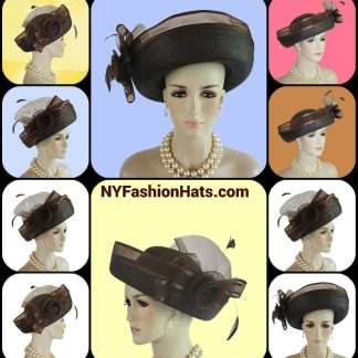 Brown Roll Up Big Brim Hat Women