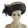 Brown Roll Up Big Brim Hat Women