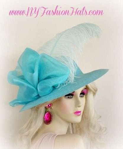 Turquoise Blue Formal Wedding Church Hat