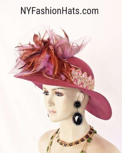 Couture Designer Statement Feather Dress Hat