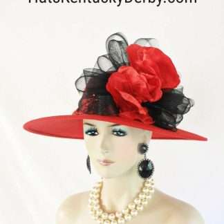 Couture Red Black Winter Designer Hat For Women