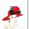 Couture Red Black Winter Designer Hat For Women