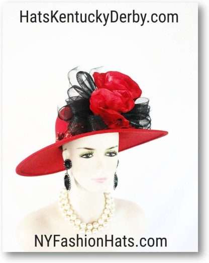 Couture Red Black Winter Designer Hat For Women