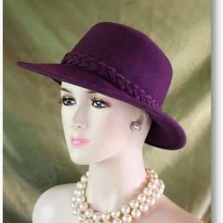 Eggplant Purple Winter Wool Dress Hat