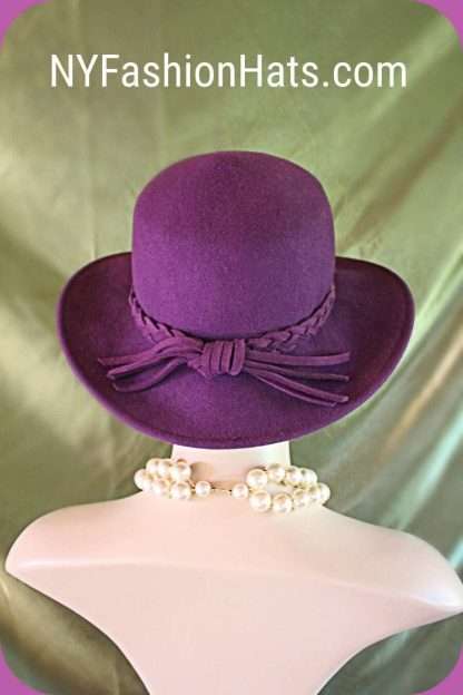 Eggplant Purple Winter Wool Dress Hat