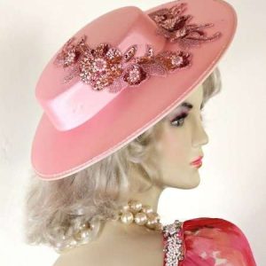 Hat Pink Satin Dress Church Formal Bridal