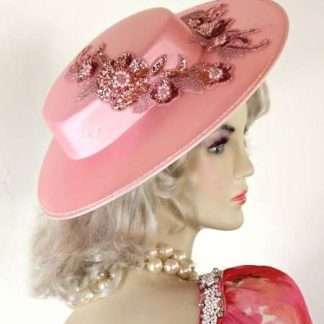 Hat Pink Satin Dress Church Formal Bridal