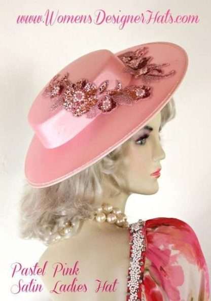 Hat Pink Satin Dress Church Formal Bridal