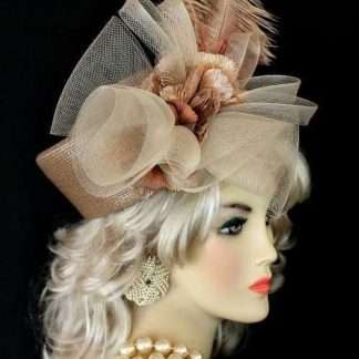 Hats Taupe Beige Pillbox Designer Fashion Church Hat