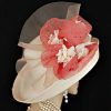 Beige Coral Orange Dress Hat Women