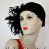Formal Dress Designer Hat Feathers