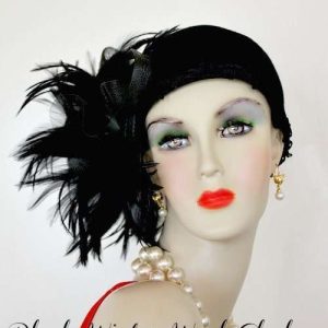 Haute Couture Black Winter Wool Pillbox Hat