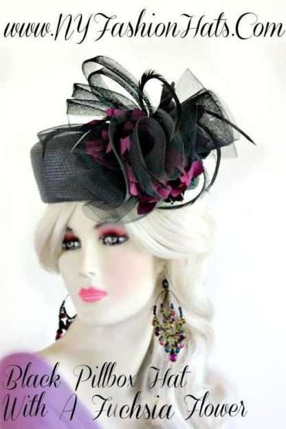 Haute Couture Designer Pillbox Formal Hat Women