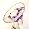 Ivory Purple Lavender Pillbox Statement Wedding Bridal Hat