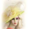 Pastel Yellow White Sequin Flower Hat