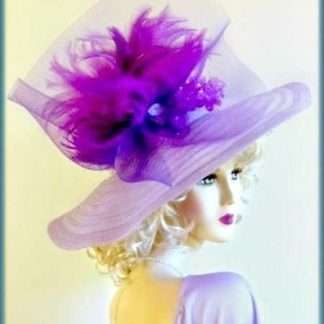 Haute Couture Lavender Purple Designer Hat For Women