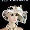 Ivory Teal Blue Green Designer Kentucky Derby Fashion Hat