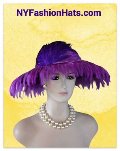 Purple Statement Feather Hat