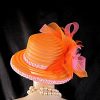 Haute Couture Orange Pink Designer Hat