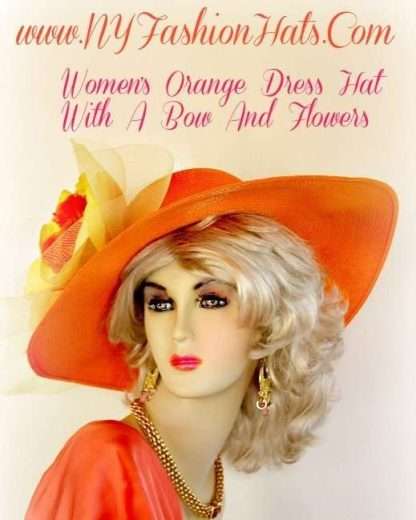 Haute Couture Orange Yellow Designer Statement Hat