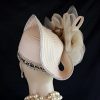 Ivory Beige Metallic Gold Headpiece