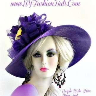 Haute Couture Purple Designer Luxury Statement Hat