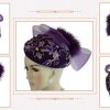 Haute Couture Purple Winter Wool Cocktail Hat