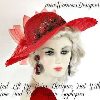 Haute Couture Red Designer Hat