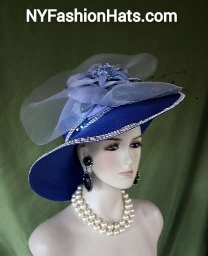 Haute Couture Royal Blue Designer Hat